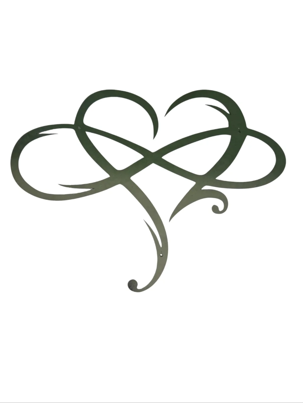 Stylized Heart Scroll Metal Wall Decor - Brown